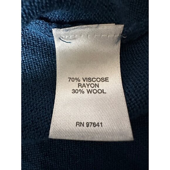 J. Jill Long Sleeve Tunic Dress Large Teal Blue Knit Soft Stretch Casual Cozy - Picture 7 of 9